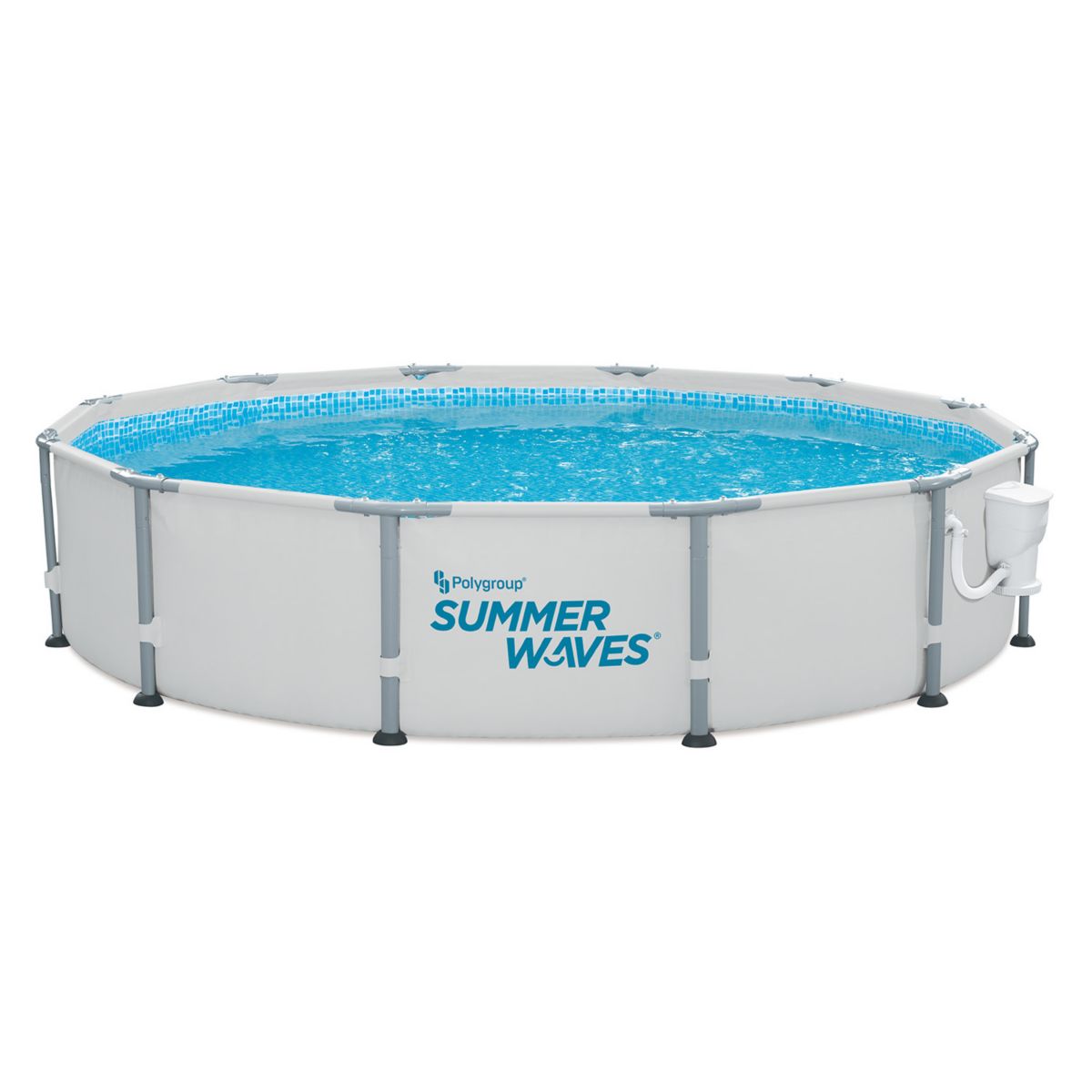 Summer Waves Elite 12 Foot Metal Frame Above Ground Pool Set with Filter Pump Summer Waves