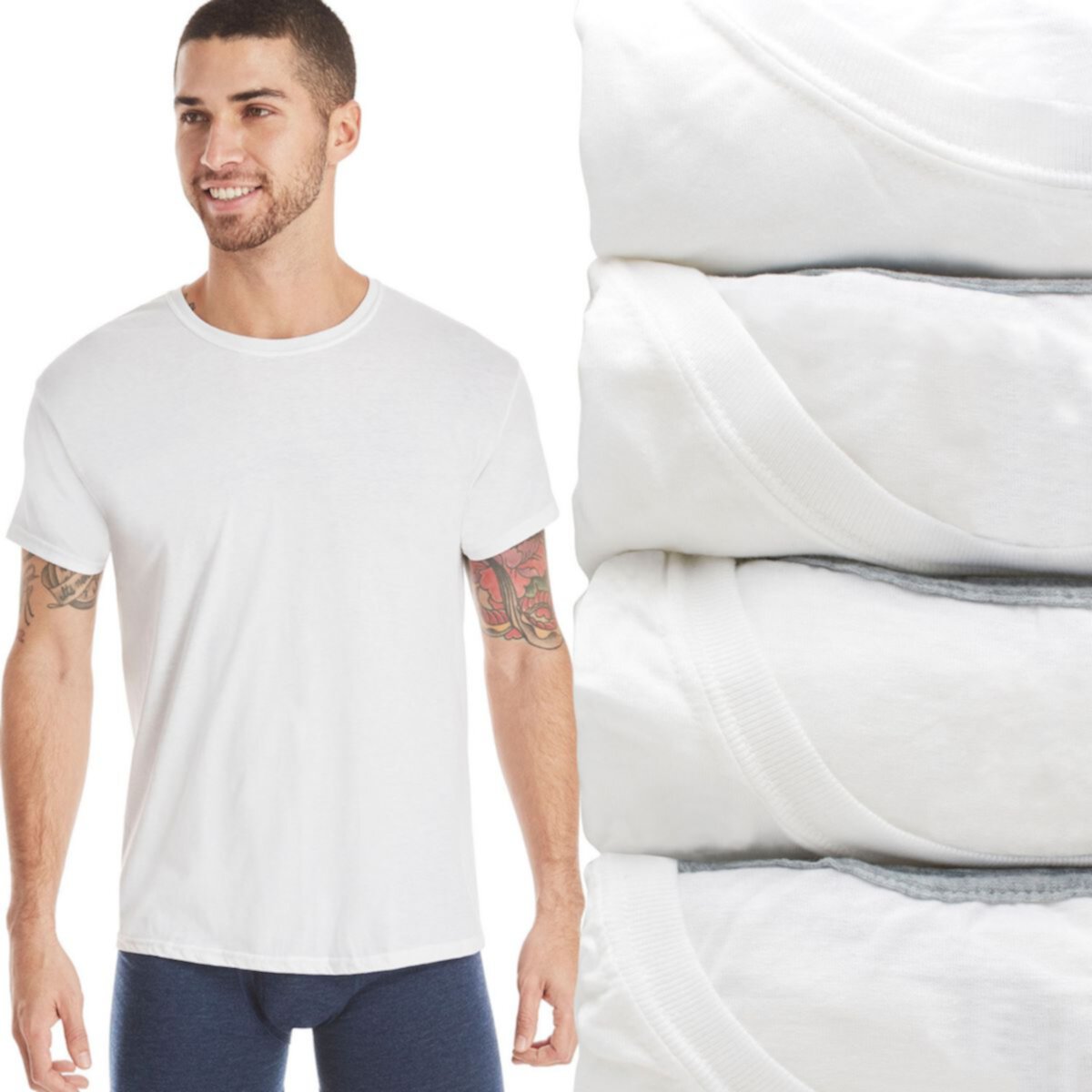Мужские футболки Hanes Ultimate® из 4 комплектов ComfortBlend Hanes