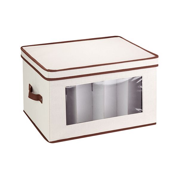 Honey-Can-Do Canvas Window Storage Box with Lid Honey-Can-Do