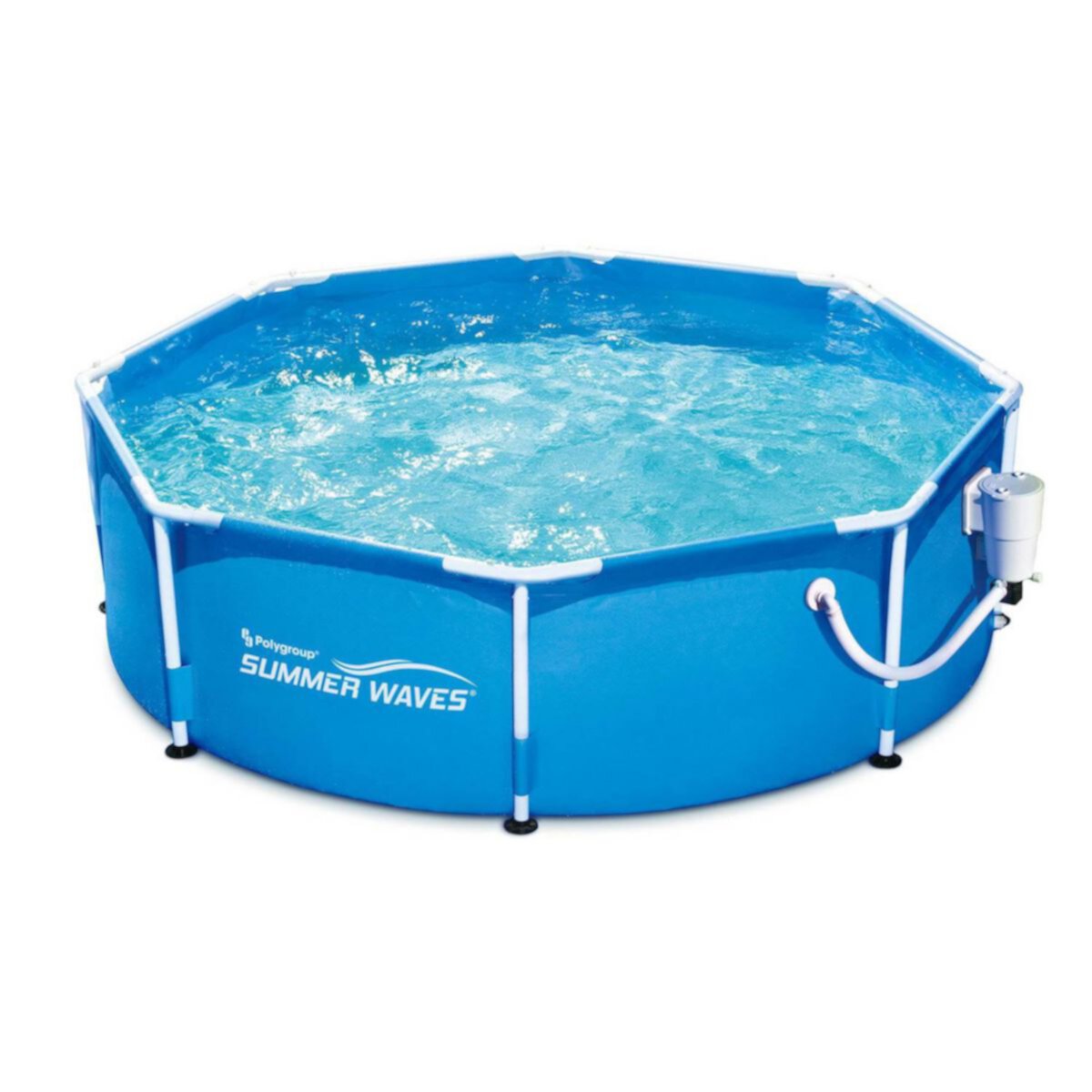 Summer Waves 8ft x 30in Outdoor Round Frame Above Ground Swimming Pool with Pump Summer Waves