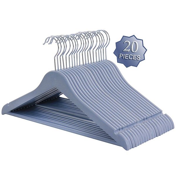 Elama Home 20 Piece Eco Friendly Coat Hangers in Blue Elama