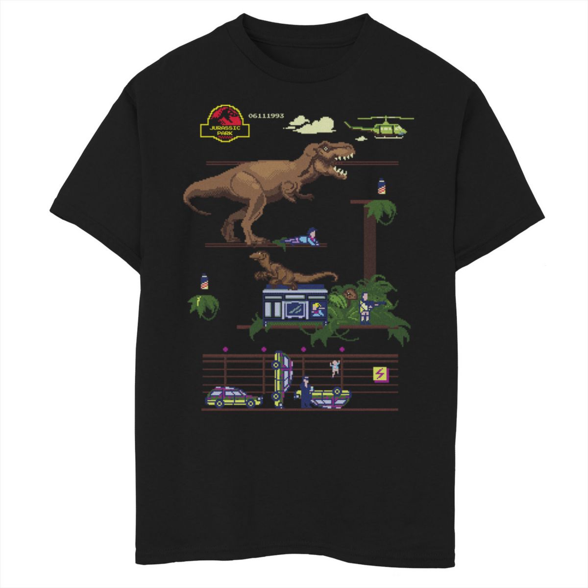 Футболка с изображением сцены из цифровой видеоигры для мальчиков 8–20 лет «Парк Юрского периода» Jurassic Park