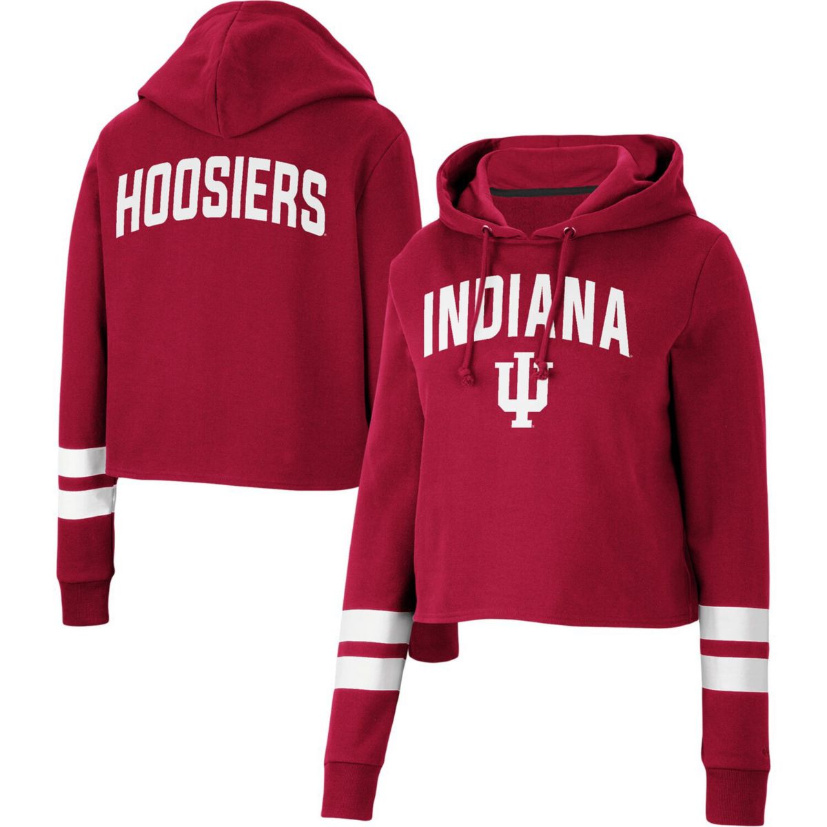 Женское худи с воротником и укороченным кроем Colosseum Indiana Hoosiers Colosseum