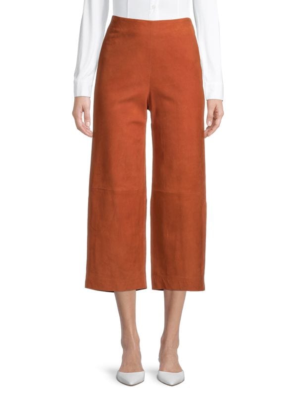 Женские Повседневные брюки Vince Wide Leg Cropped Suede Vince