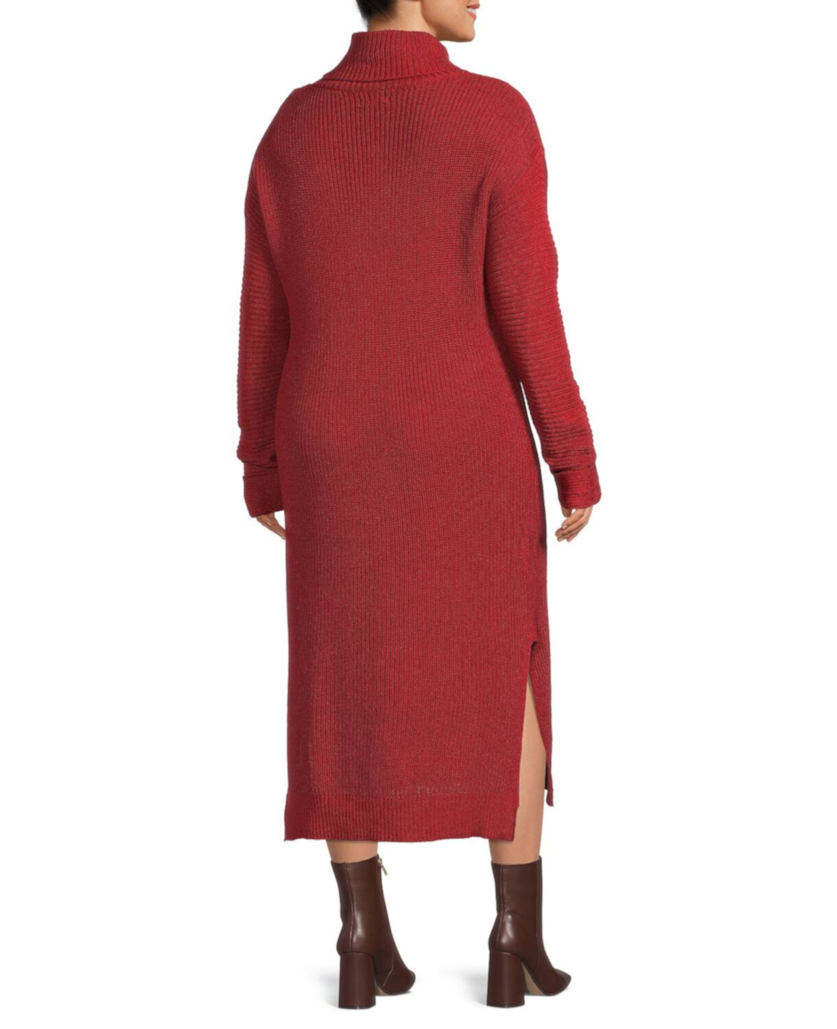 Плюс платье-свитер с высоким воротником STITCHDROP