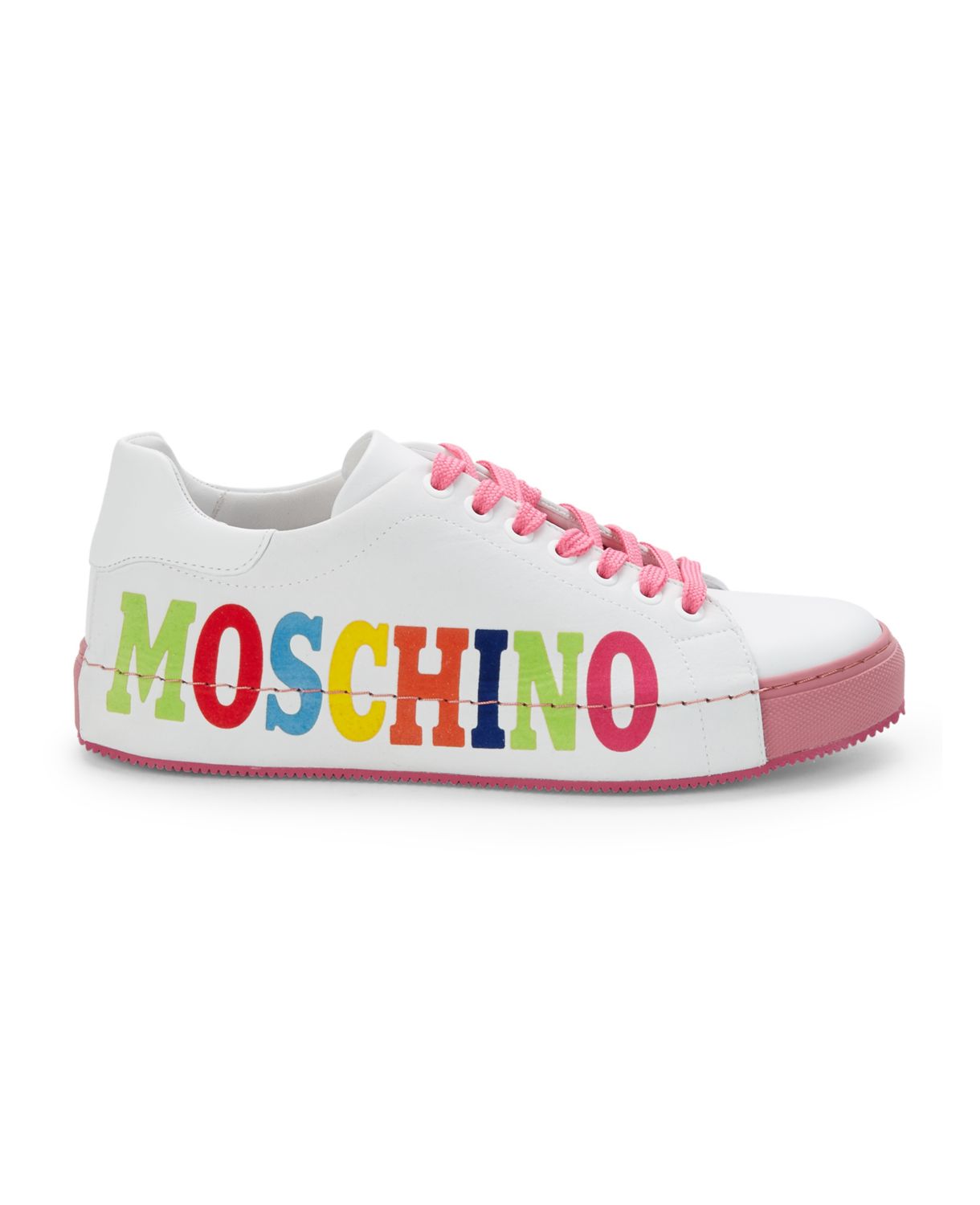 Кожаные кроссовки с логотипом Moschino Couture