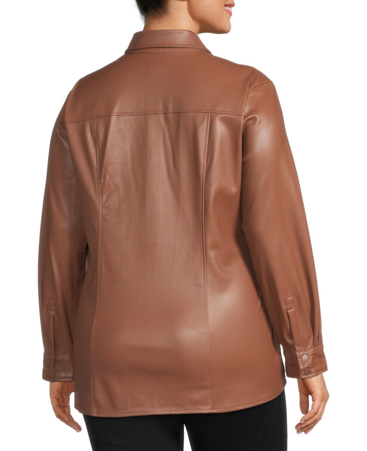 Куртка-рубашка Plus из искусственной кожи с завязками на талии TRUTH BY REPUBLIC