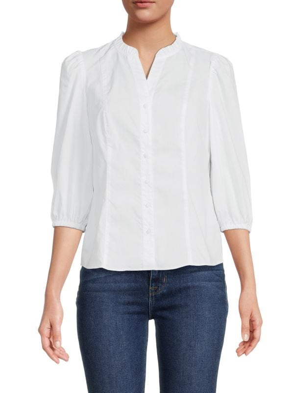 Блуза с пышными рукавами и обтянутыми пуговицами Nanette Lepore