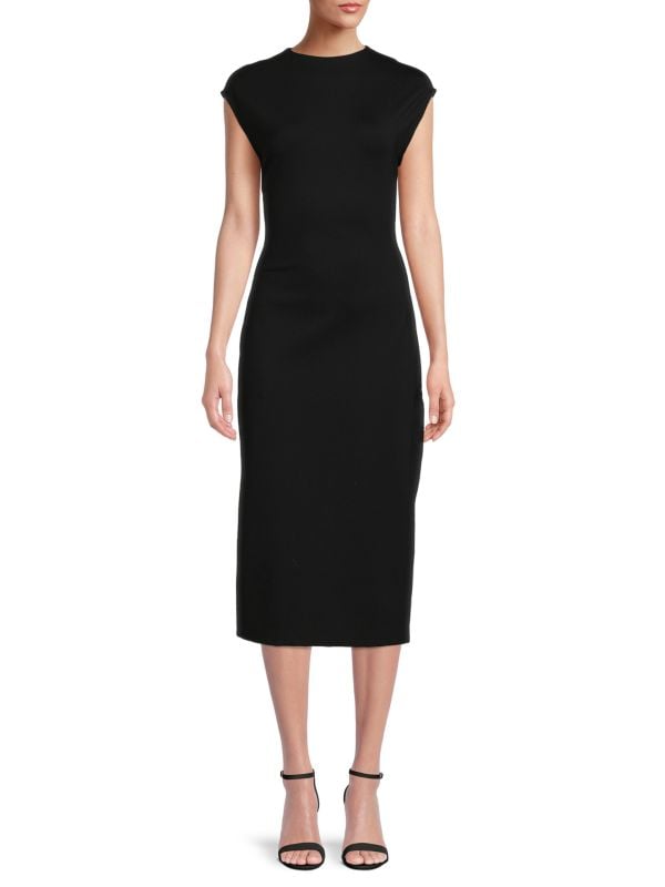 Платье-футляр миди с короткими рукавами Calvin Klein