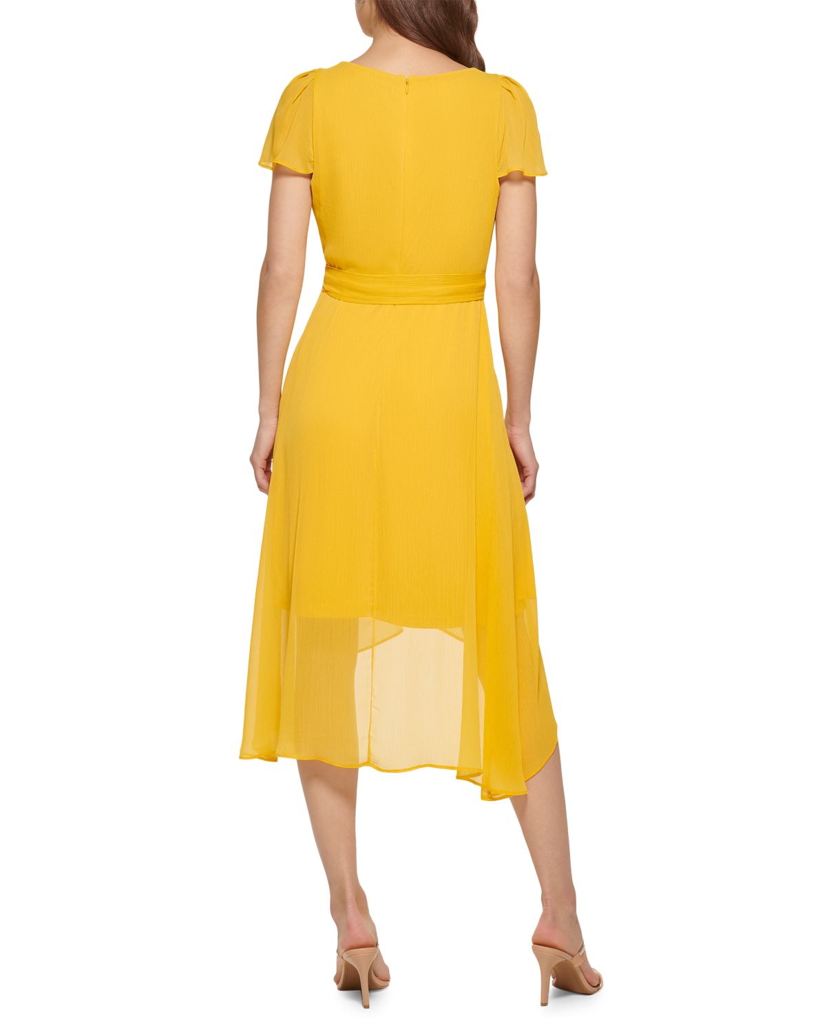 Асимметричное платье с запахом и завязками на талии DKNY
