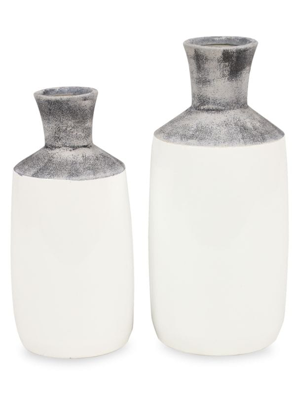 Набор ваз из керамики с цветными блоками, состоящий из 2 предметов The Novogratz