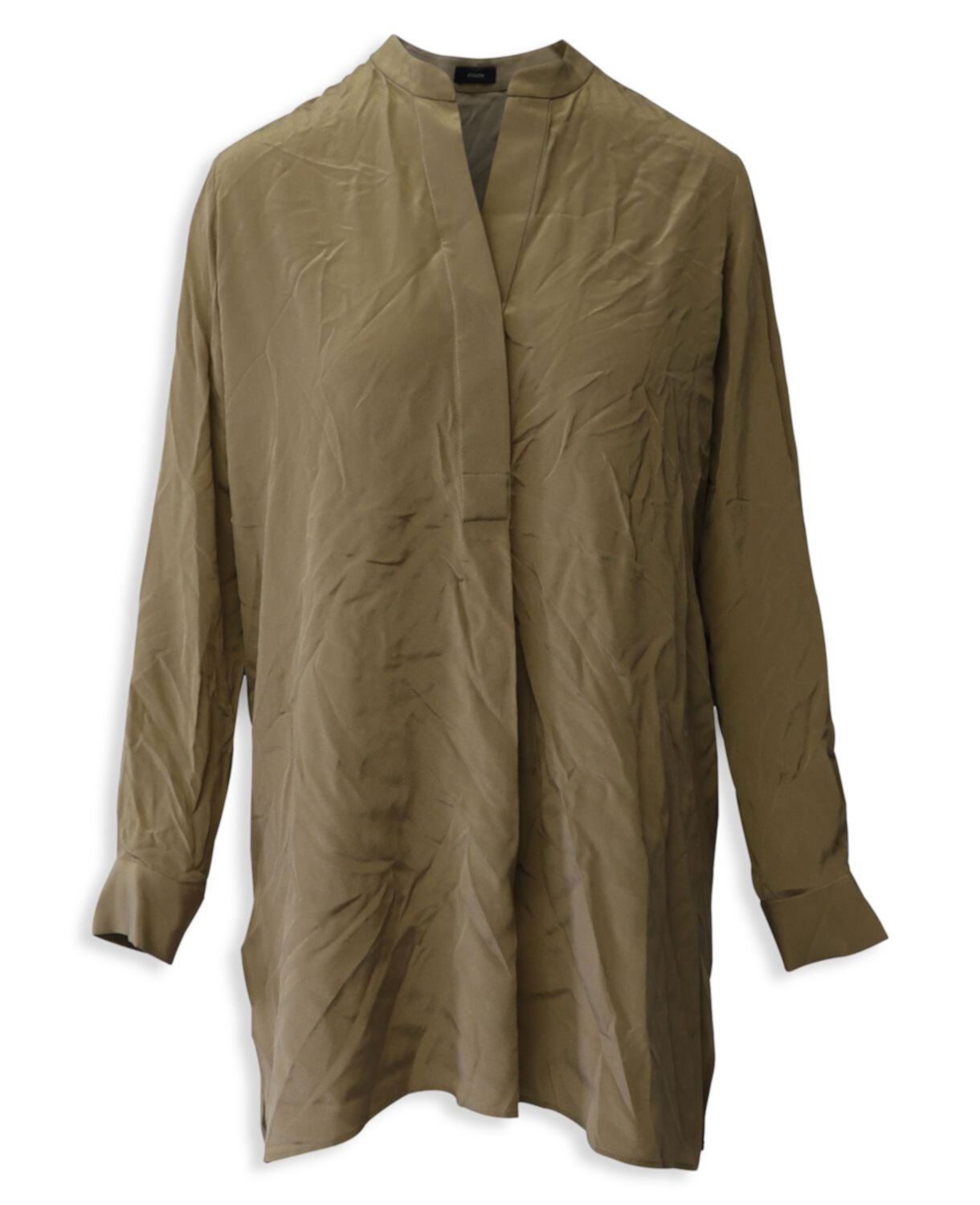 Блузка Joseph с длинным подолом из коричневого шелка цвета хаки Joseph