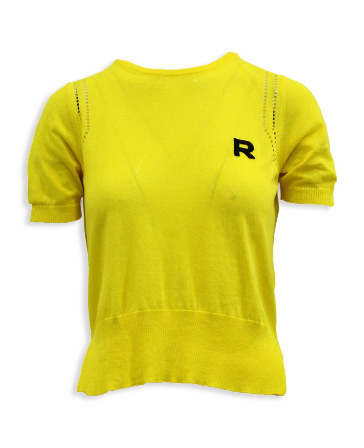 Rochas Knitted T-Shirt In Yellow Cotton Rochas
