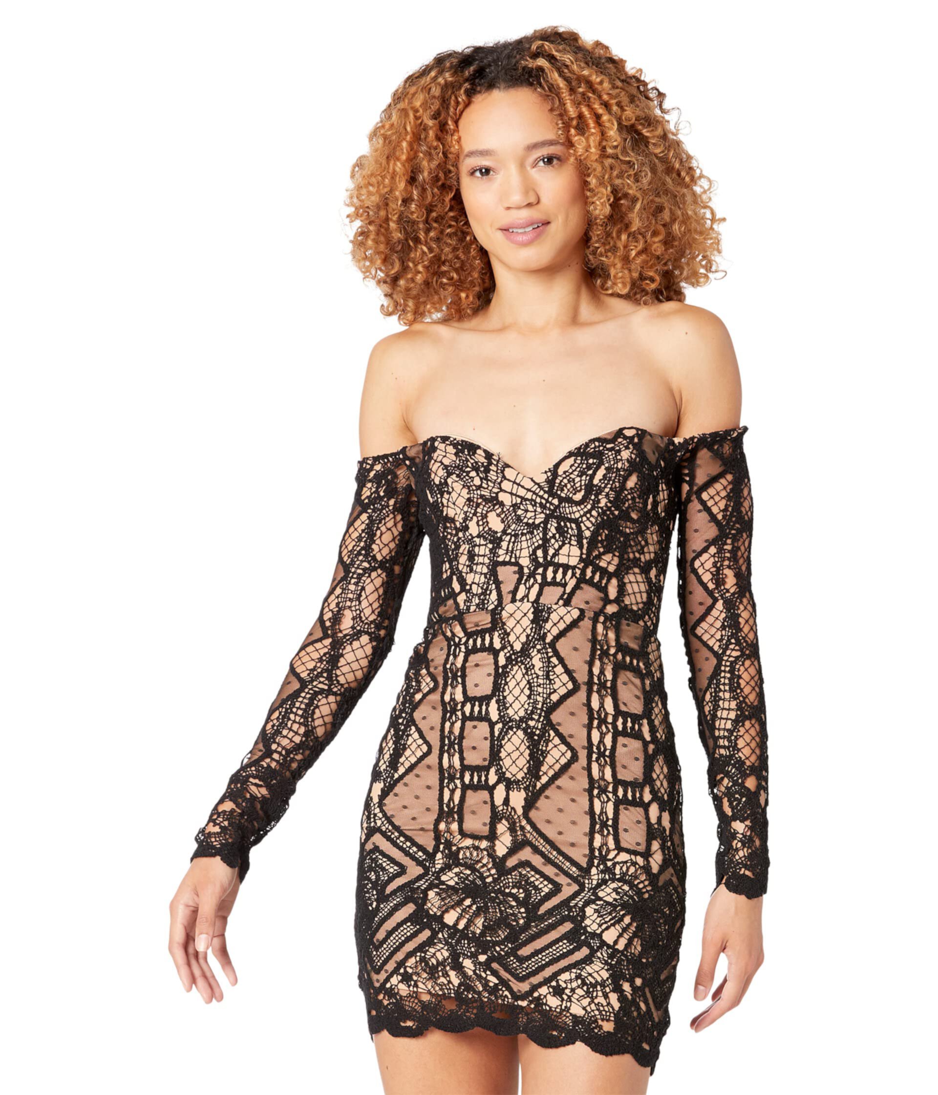 Zendaya Mini Lace Dress Bardot