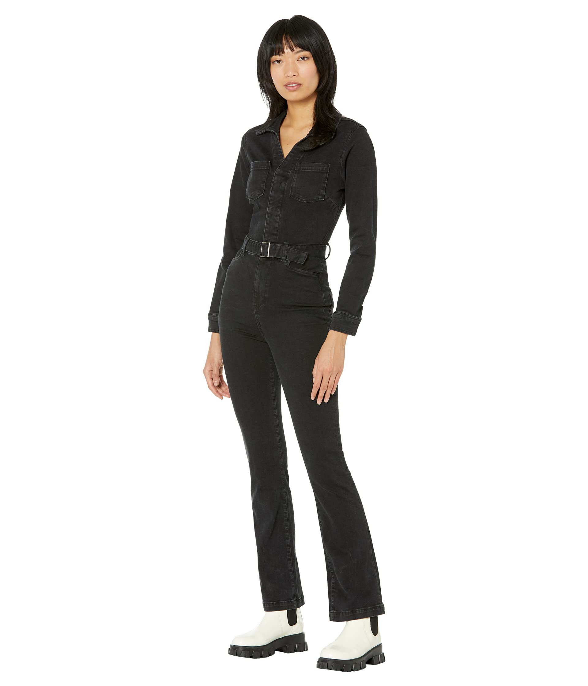 32-дюймовый комбинезон Manhattan с длинными рукавами и карманами Jolene + пояс из той же ткани Paige