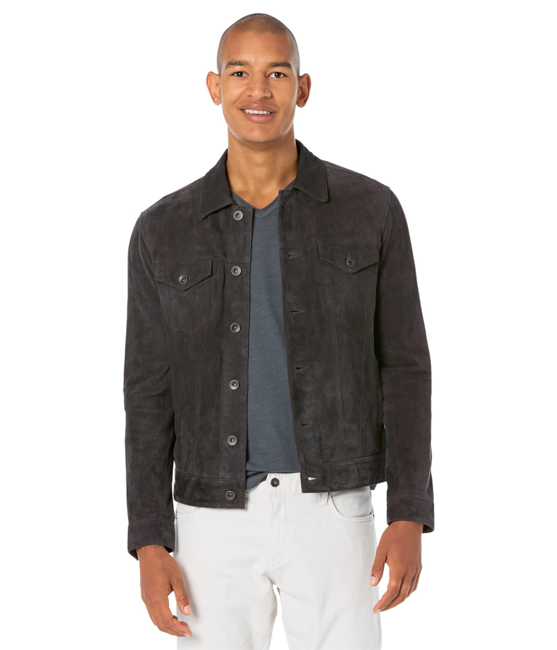 Brandon Trucker- Unlined Trucker Jacket, Shank Closure L1415Y2 John Varvatos