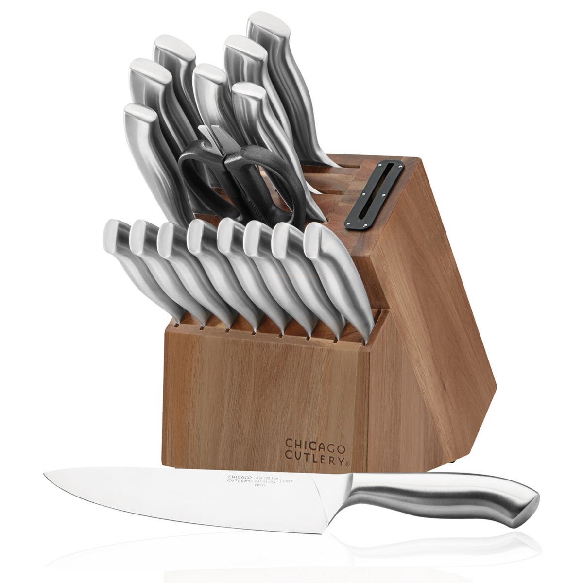 Chicago Cutlery Insignia, 18 предм. Набор блоков для ножей с направляющей рукояткой и встроенной точилкой Chicago Cutlery