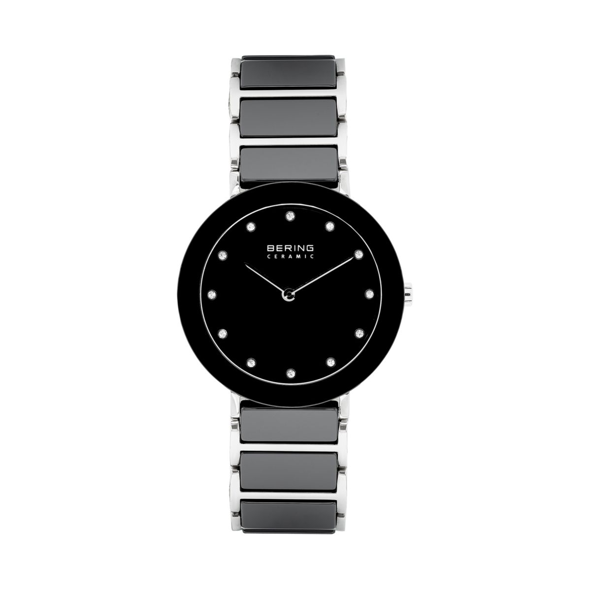 BERING Женские черные часы с керамическим звеном - 11435-749 Bering