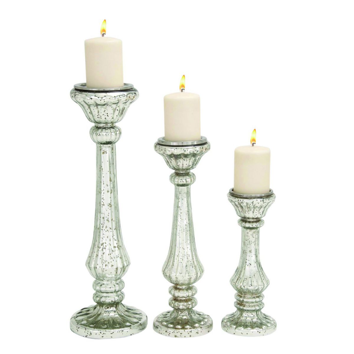 Pitted Glass Candle Holder 3-piece Set Stella & Eve