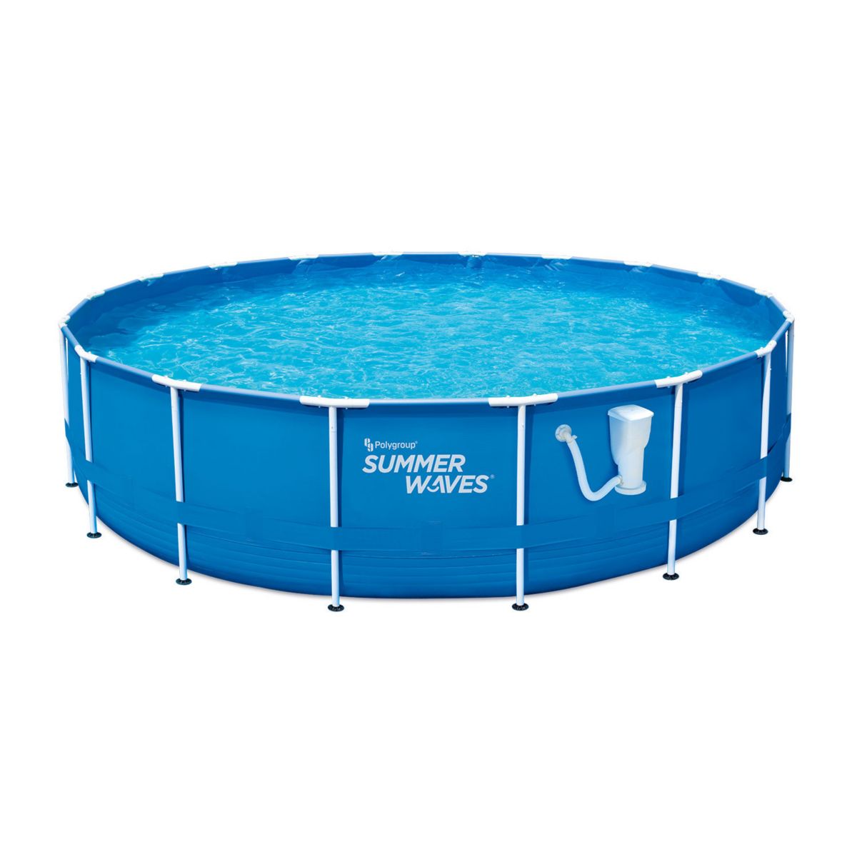 Summer Waves Active 14 Foot Metal Frame Above Ground Pool Set with Filter Pump Summer Waves