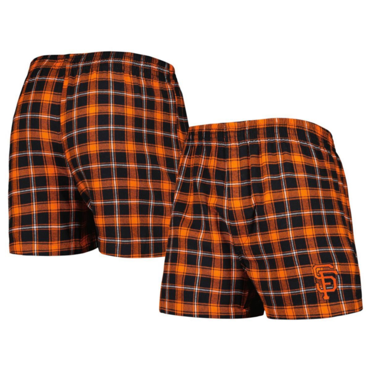 Мужские фланелевые боксеры Concepts Sport черного/оранжевого цвета San Francisco Giants Ledger Unbranded