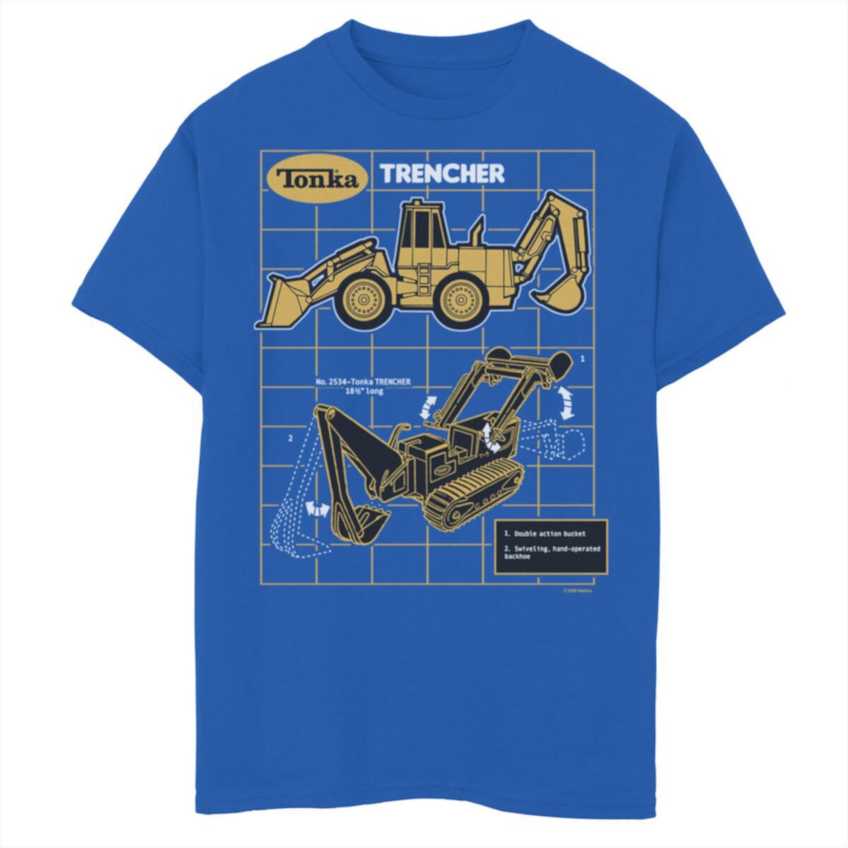 Футболка Tonka Trencher Grid Schematic с графическим рисунком для мальчиков 8–20 лет Tonka