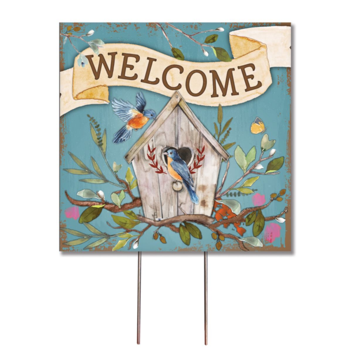 Artisan Signworks Welcome Birdhouse Garden Stake Artisan Signworks