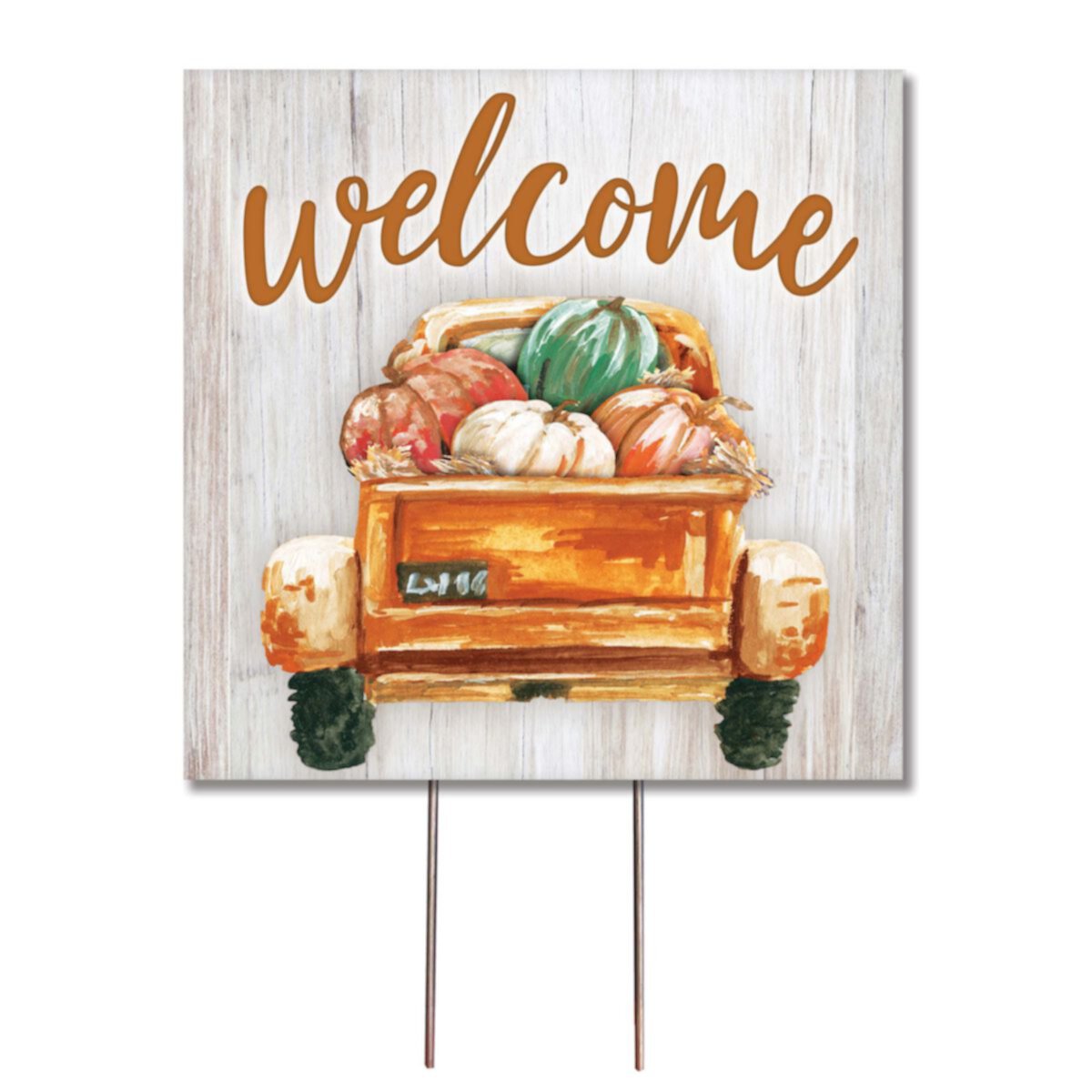 Welcome Orange Truck Lawn Garden Stake Artisan Signworks