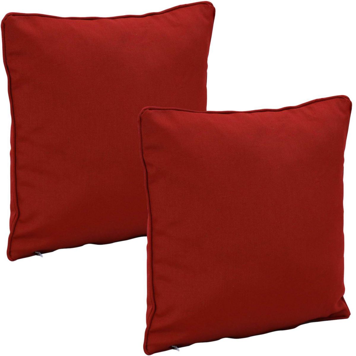 Sunnydaze Set of 2 Indoor/Outdoor Patio Throw Pillows - 16-Inch Square - Red Sunnydaze Decor