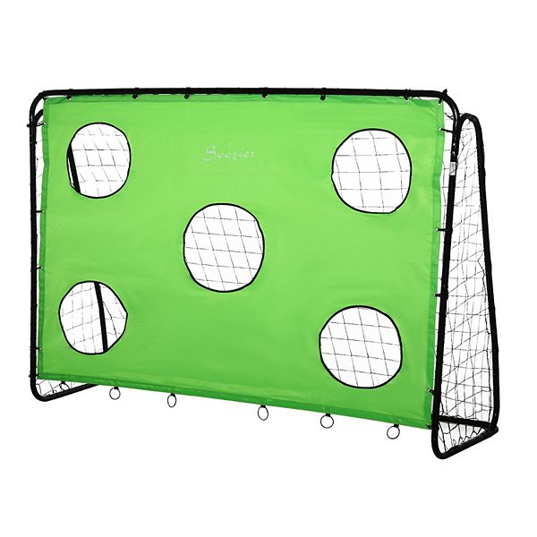 Soozier 8 x 3ft Soccer Goal Target Goal 2 in 1 Design Indoor Outdoor Backyard with All Weather PE Net Best Gift Soozier