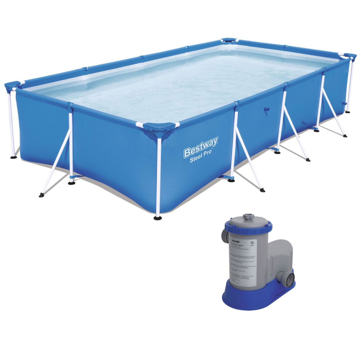 Bestway 13 Foot x 7 Foot x 32 Inch Steel Pro Above Ground Pool and Filter Pump Bestway