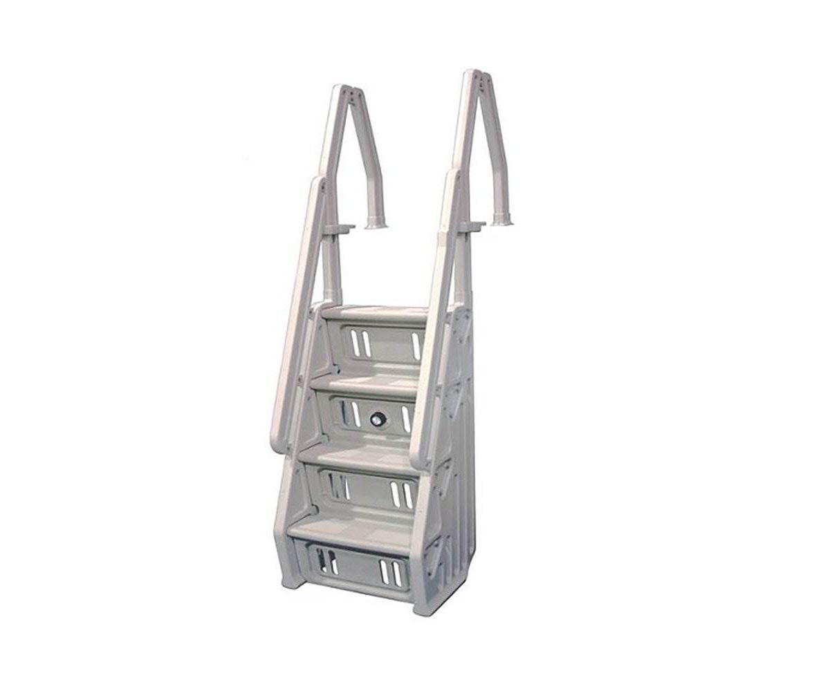 Vinyl Works IN Deluxe 32 Inch Adjustable In Step Above Ground Pool Ladder, Taupe Vinyl Works