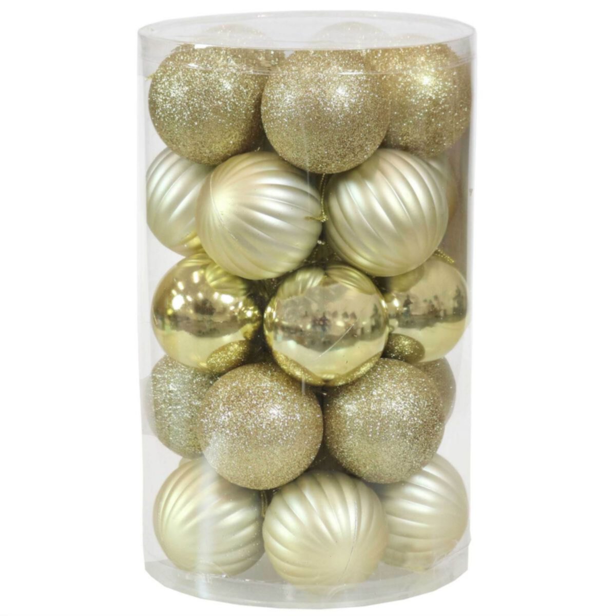 Sunnydaze Beautiful Baubles 25-Piece Plastic Ornament Set - 60 mm - Gold Sunnydaze Decor