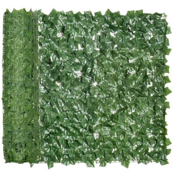 Outsunny 118&#34; x 39&#34; Artificial Ivy Vine Privacy Fence Screen Faux Hedge Leaf Decoration for Outdoor Garden Backyard Dark Green Outsunny