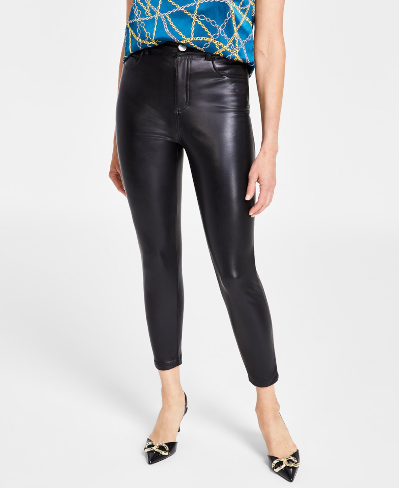 Женские узкие брюки из искусственной кожи, созданные для Macy's I.N.C. International Concepts