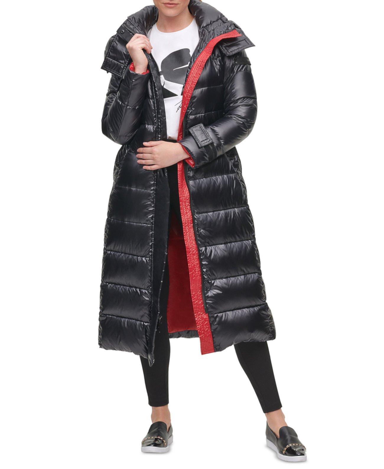 Женское Пуховое Пальто с Капюшоном и Поясом Karl Lagerfeld Paris Karl Lagerfeld Paris