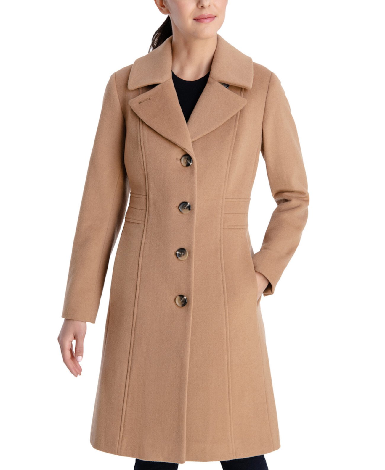 Женское однобортное пальто Walker Petite, созданное для Macy's Anne Klein