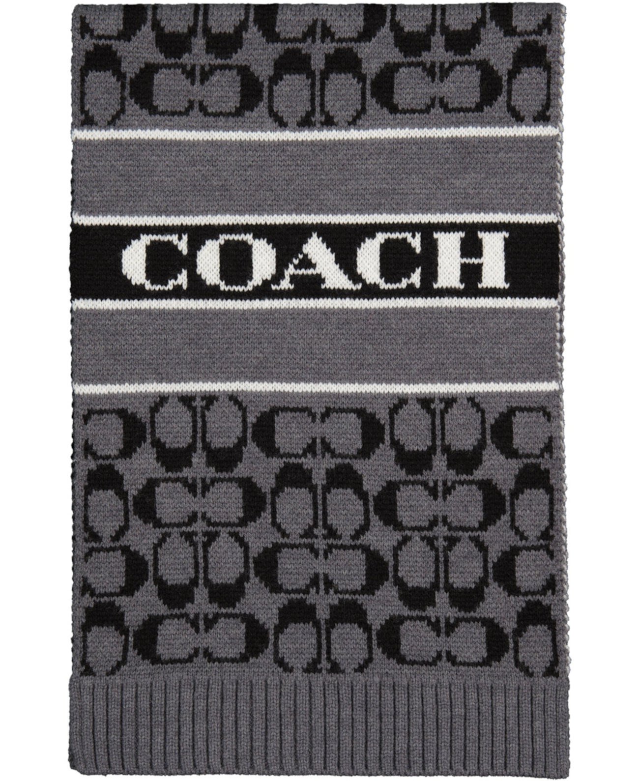 Уютный и стильный шарф из смеси шерсти с логотипом и резинкой Coach