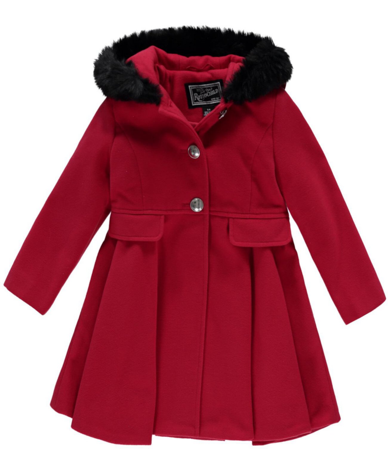Пальто с капюшоном и отделкой из искусственного меха для девочек Little Girls S Rothschild & CO