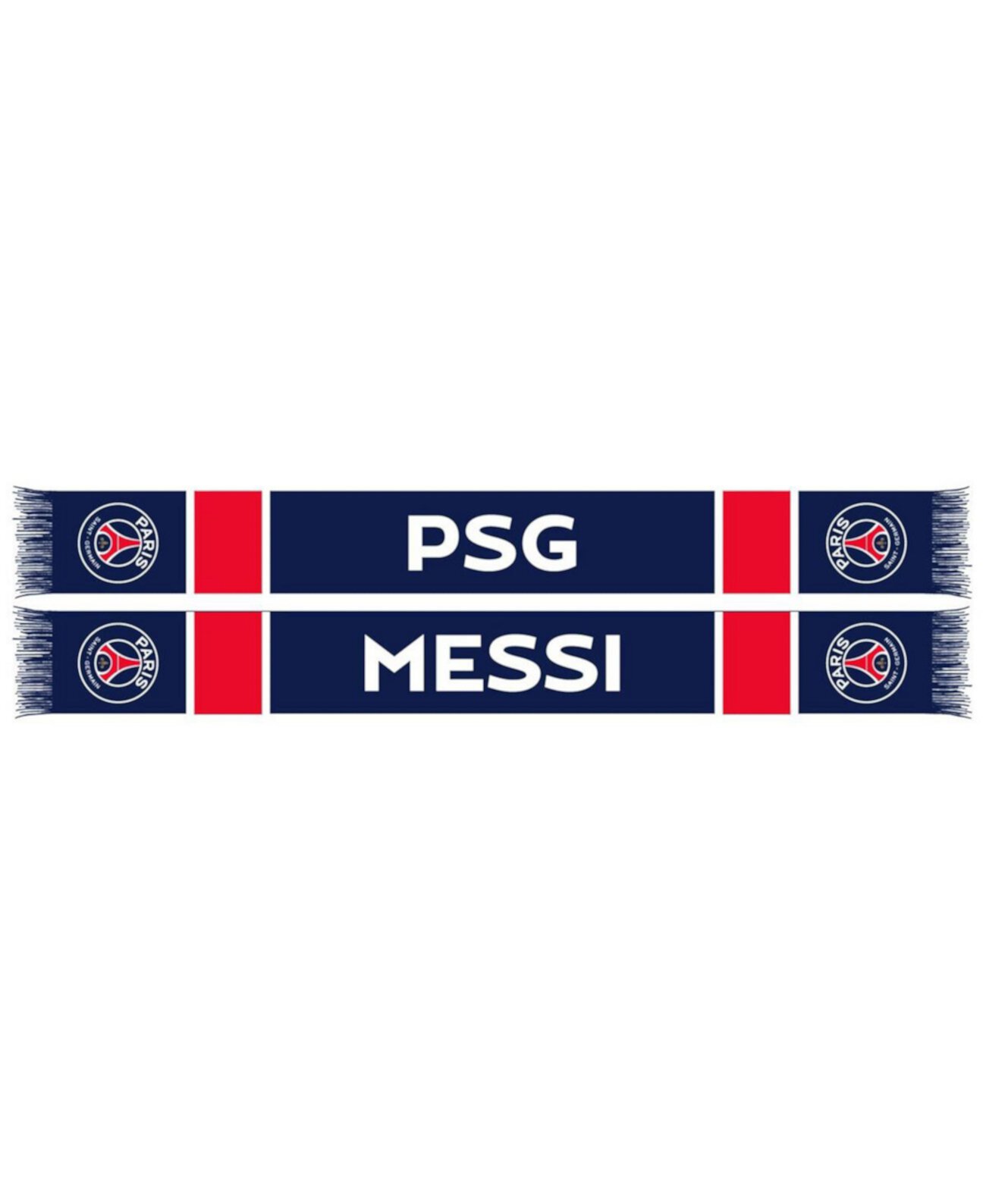 Мужской и женский вязаный шарф Lionel Messi темно-синего и красного цвета Paris Saint-Germain Player HD Ruffneck Scarves