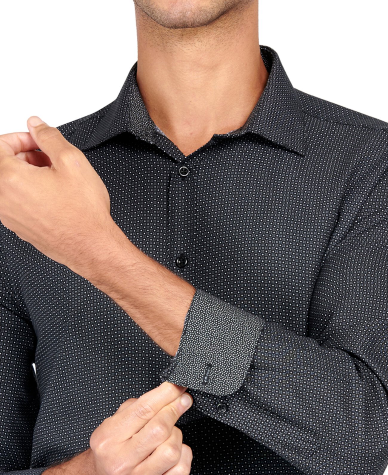 Мужская классическая рубашка стандартного кроя с аккуратным принтом и без морщин Calabrum
