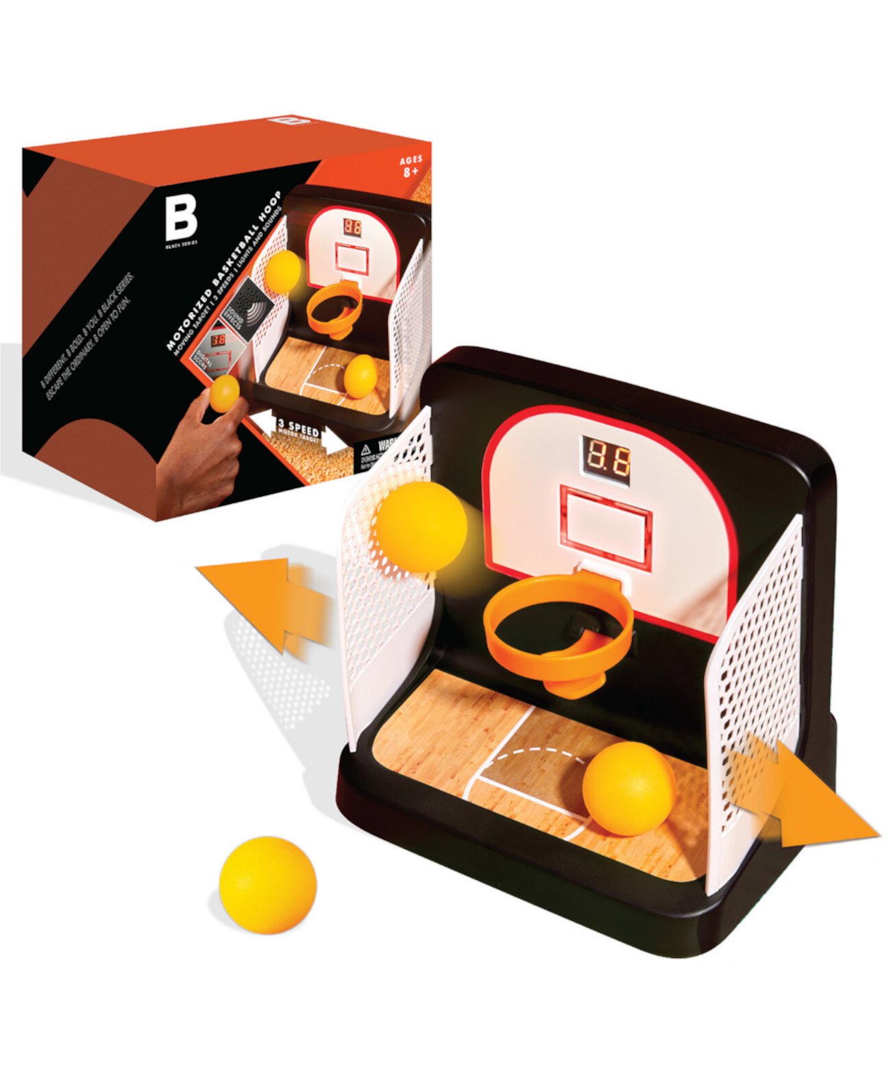 Моторизованная игра с баскетбольным кольцом и набором мячей, 4 шт. Black Series