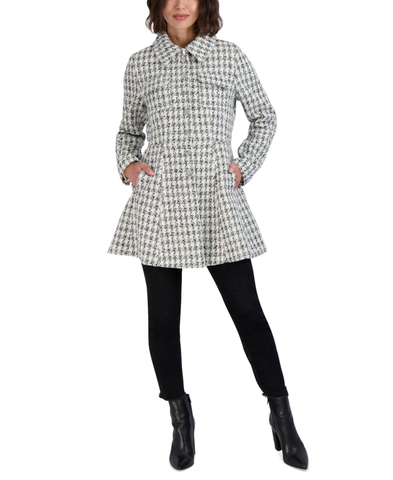 Женское однобортное твидовое пальто с юбкой Laundry by Shelli Segal