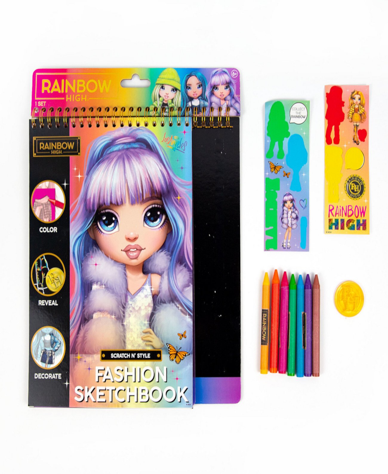 Игровой набор Scratch and Style Fashion Sketchbook Rainbow High