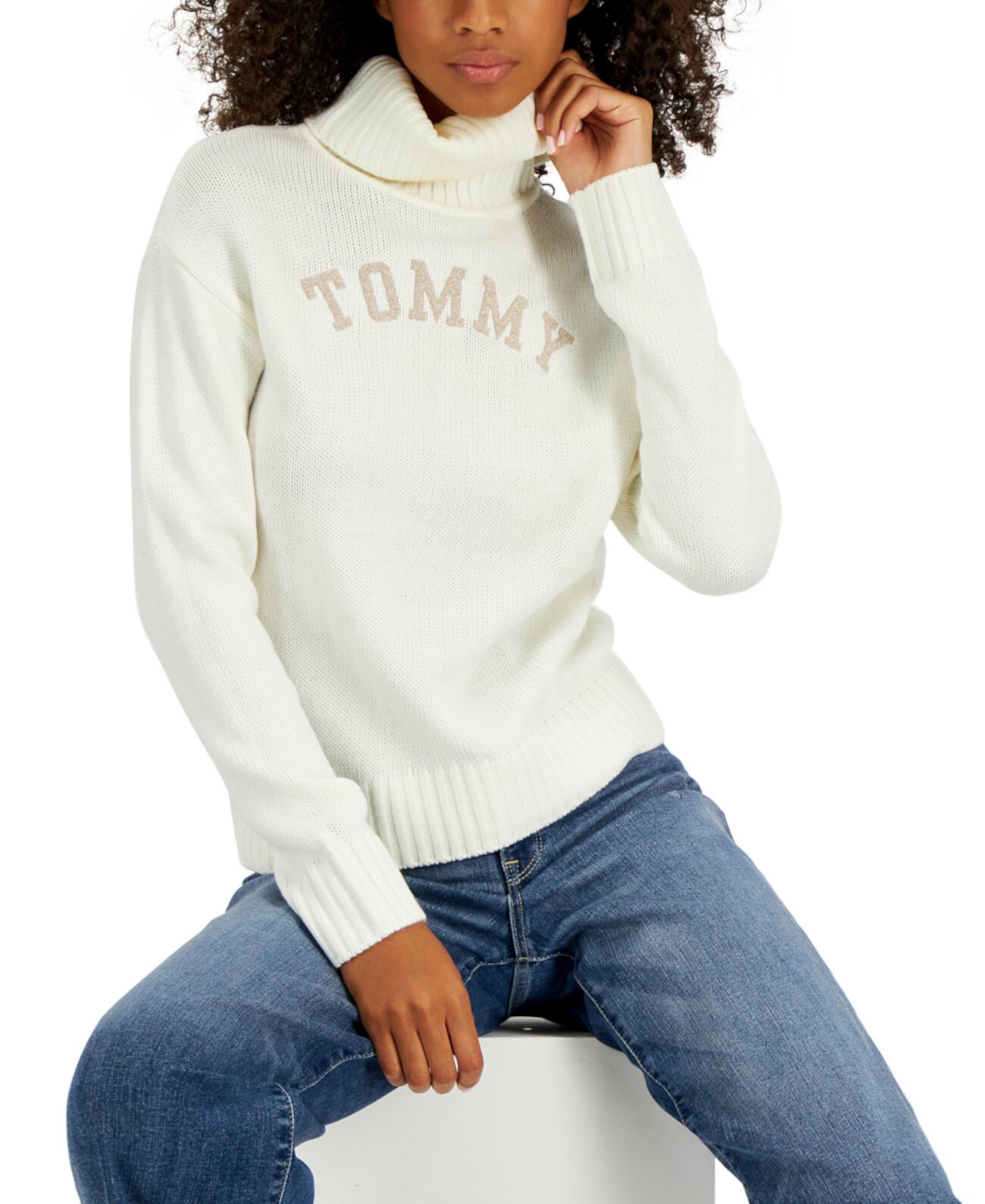 Женская водолазка с логотипом Tommy Jeans