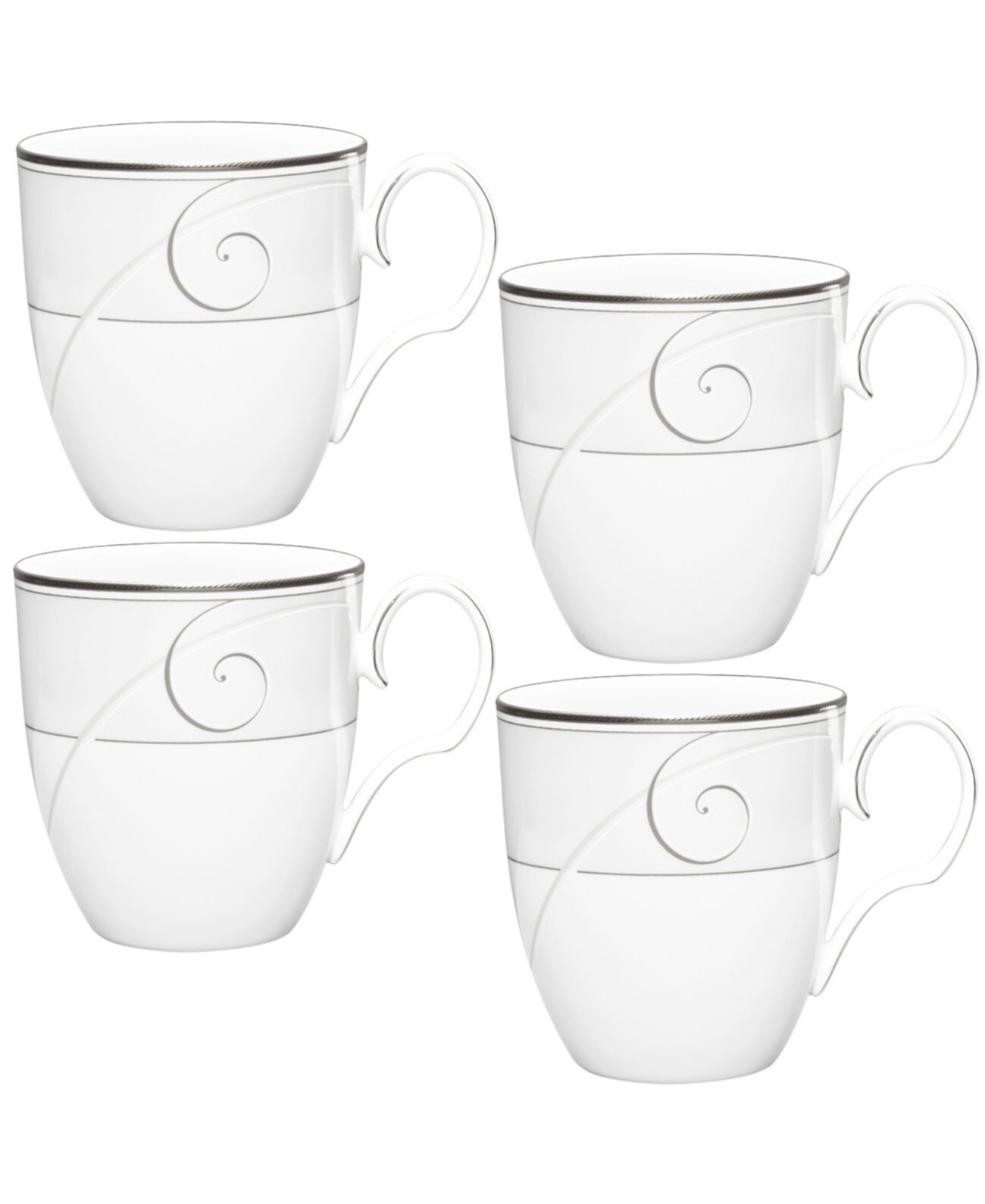 Platinum Wave Набор из 4 кружек, Сервиз на 4 персоны Noritake