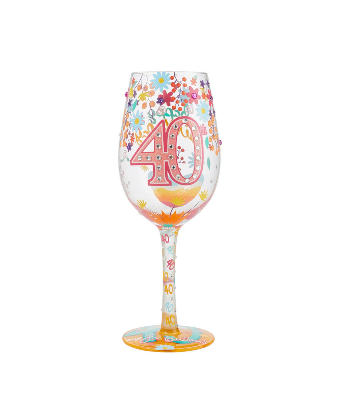 Бокал для вина Lolita Happy 40th Birthday, 16 унций Enesco