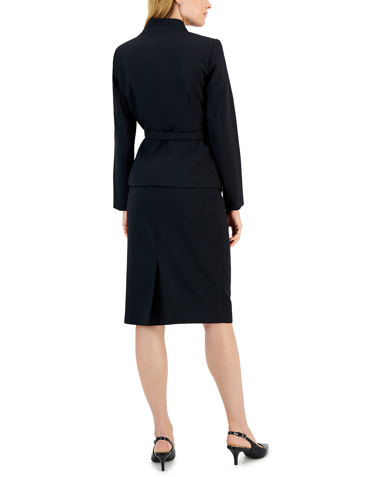 Женская креповая куртка с поясом и юбка-карандаш Le Suit