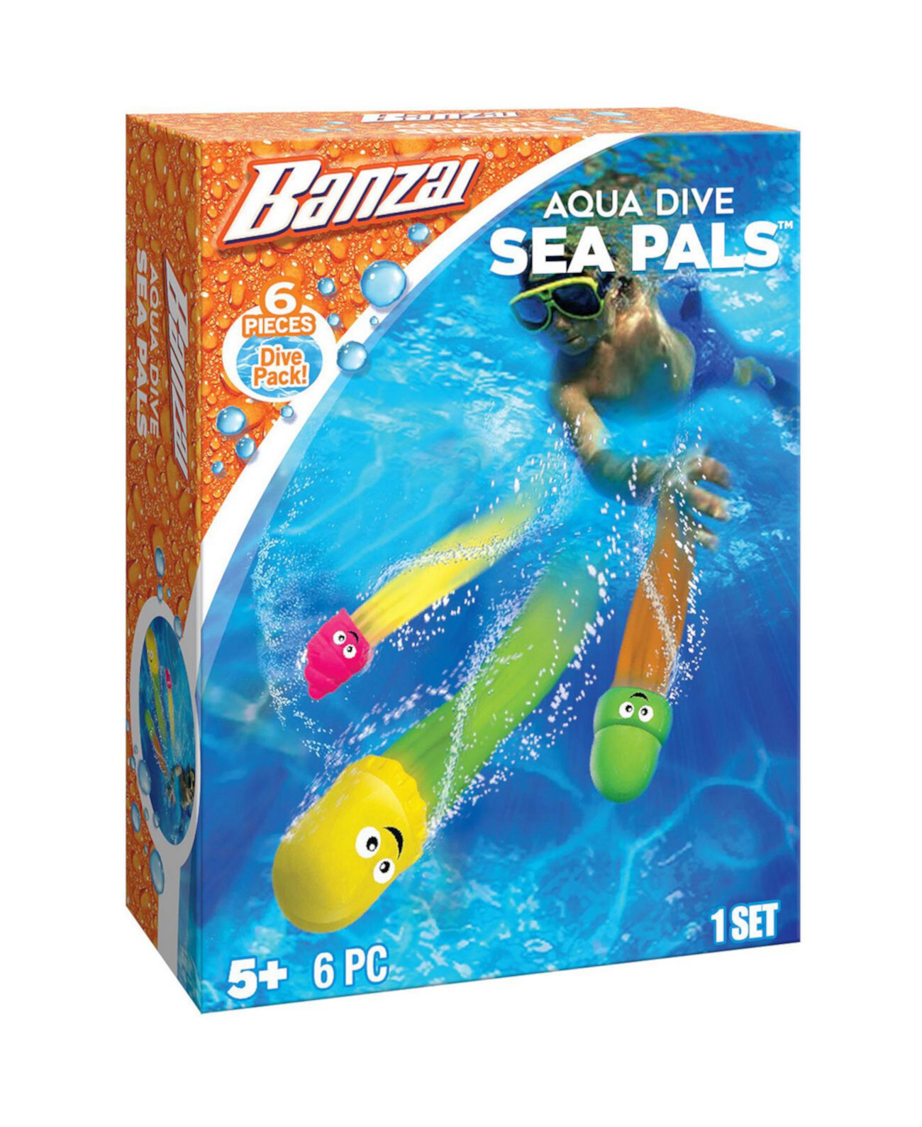 Игрушечный набор для дайвинга Aqua Dive Sea Pals Waterpool, набор из 6 предметов Banzai