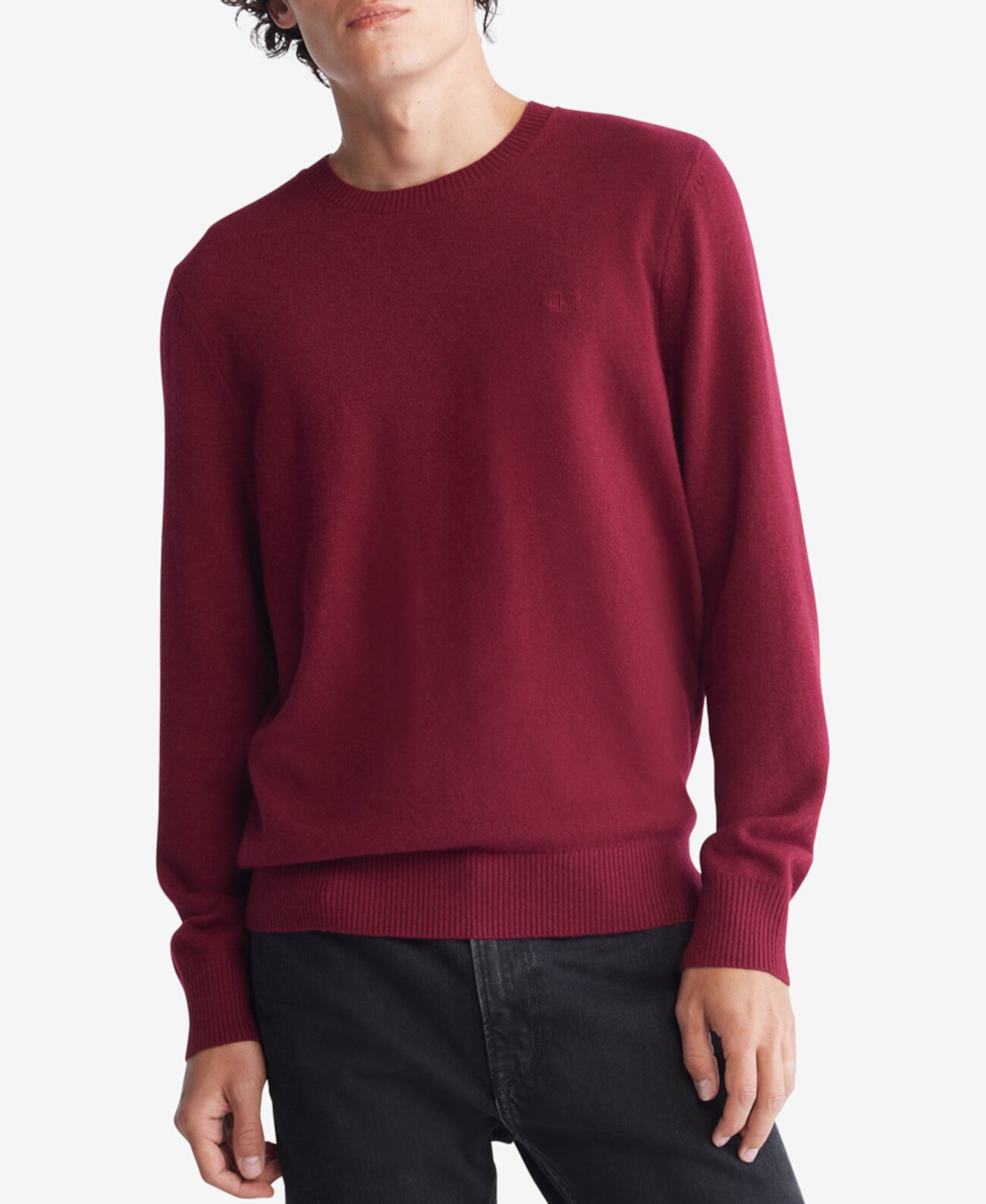 Мужской свитер с круглым вырезом классической посадки Calvin Klein